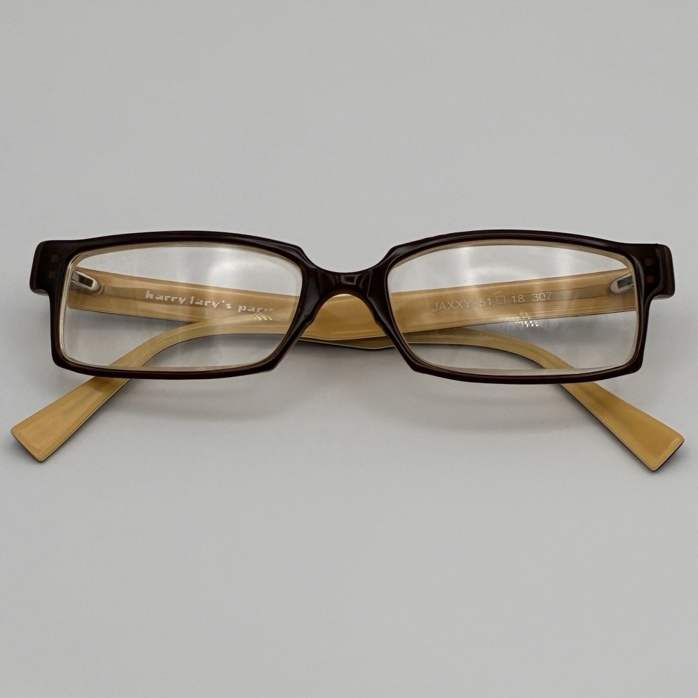 Harry Lary's Jaxxy eyeglasses Banana Brown Vintage Rare 51 18 307